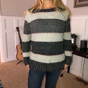 color block striped sweater